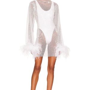 Santa Brands White Feather Dress